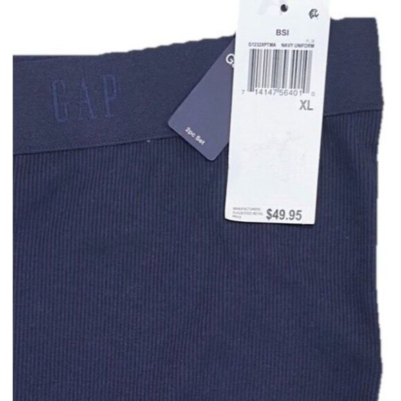 GAP Body Women’s Ribbed Lounge Sleep Pant Navy XL Soft Stretch Pajama Bottom - Picture 5 of 6